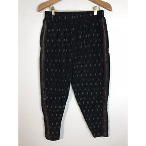 Anthropologie Women's XS Black Boho Black Bronze Beaded Pants
